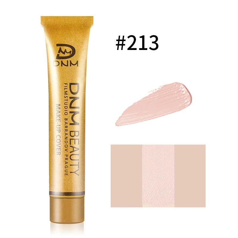 Gold Tube Full Coverage Concealer,Face High Coverage Foundation Cream For Dark Circles Tattoos Freckles Redness,Even Skin Tone