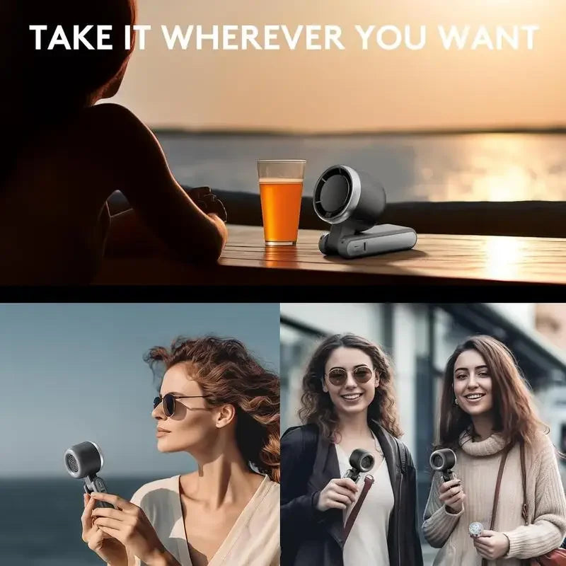 3-in-1 Fan, 5-speed, 3600mAh Rechargeable Lithium Battery, USB Charging, Travel Mini Fan