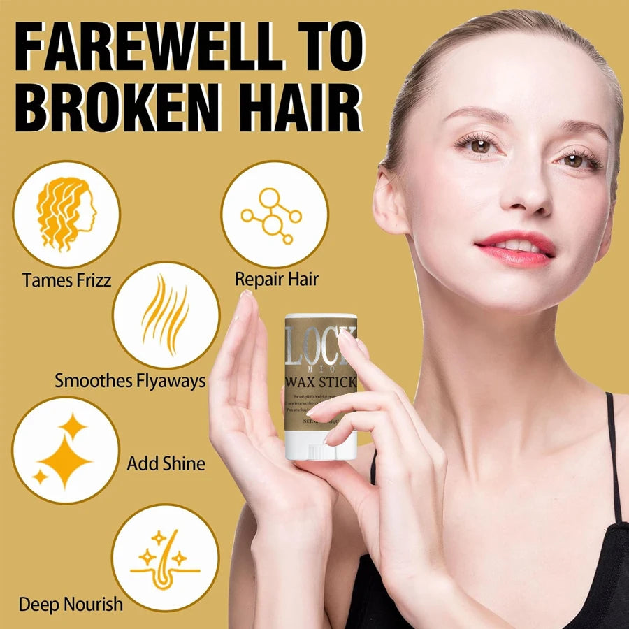 LOCKMIO Hair Wax Stick for Women and Kids Long Lasting Hold Pomade Control Broken Frizz Flyaway Styling Wax for Natural Wigs