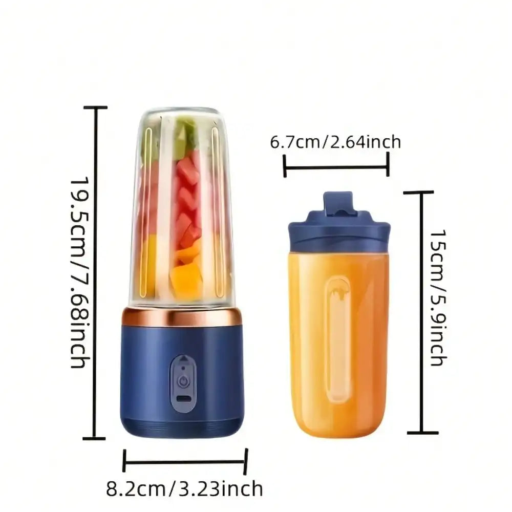 Juicer Cup + Portable Outdoor Cup, Dual Cups, Detachable, Easy To Clean, For Making Fine Juice, Fruit Blender, Beverage Maker, Suitable For Home, Outdoor Travel, Office, USB Charging, Portable Blender, Juice Mixer - Perfect G