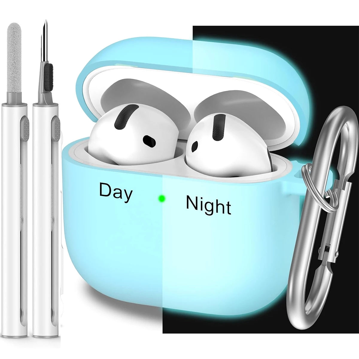 for AirPods 4th Generation Case Cover 2024, Military Grade Soft Silicone Shock-Absorbing for AirPods 4 Case with Keychain & Clea