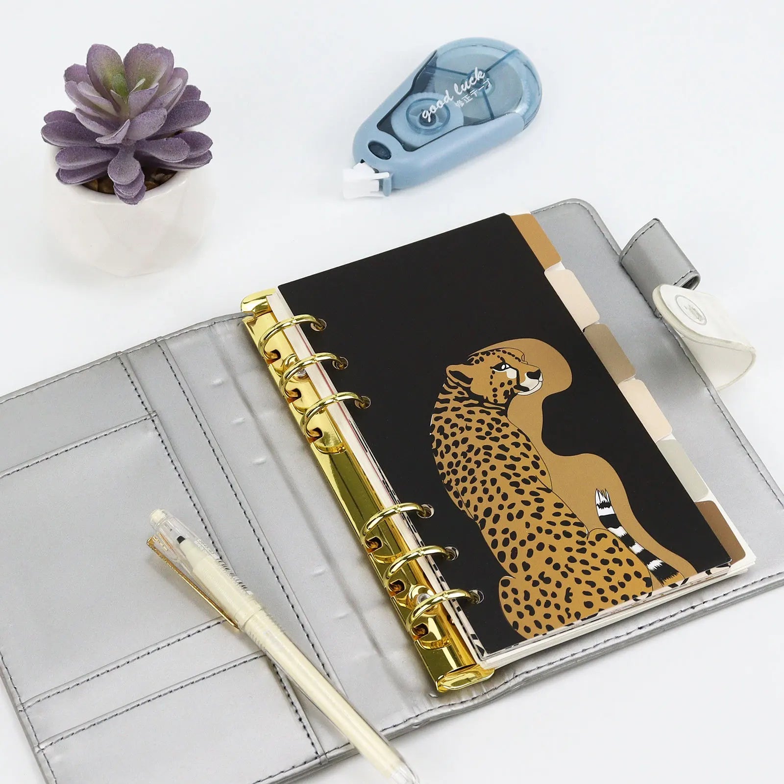 A6 Leopard Separator Paper Index Page Classification Separator Page Notebook Loose-leaf Book Partition Accessories