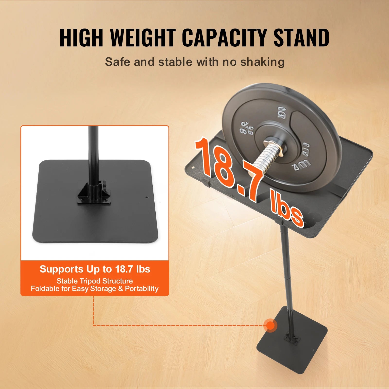 SucceBuy Projector Floor Stand Adjustable Height from 30.3 to 63.4 in with Tray for Outdoor Movies Home Office Stage and Studio