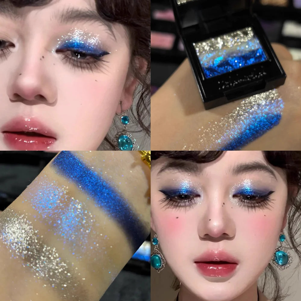 Coldnwild Monochrome Gradual Eye Shadow Chameleon Glitter Highly Pigmented Blue Purple High Concentration Optical Eye Makeup