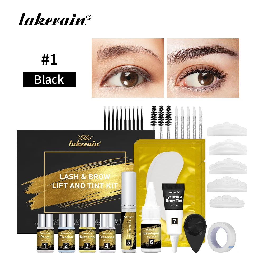 2 IN 1 Professional Fast Perming Lash & Brow Lifting Tint Kit Long-Lasting Mascara Lifting Eyelashes Enhancer Makeup Tool