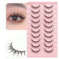 10 Pairs of Natural False Eyelashes Cartoon Style 3D Imitation Mink Fur Wing Shape Soft and Natural Realistic Eyelash Extension