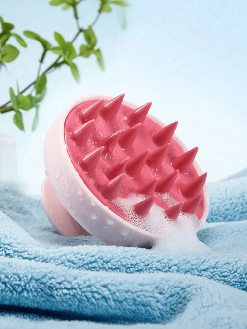 1pc Soft Silicone Scalp Massage Shampoo Brush, For Dry/Wet Hair (Curly/Straight) And All Hair Types, Bath Head Massage Comb. Can Be Used For Blow-Drying, Styling, Shampooing, Hair Care Massage. Portable And Easy To Clean, Sim