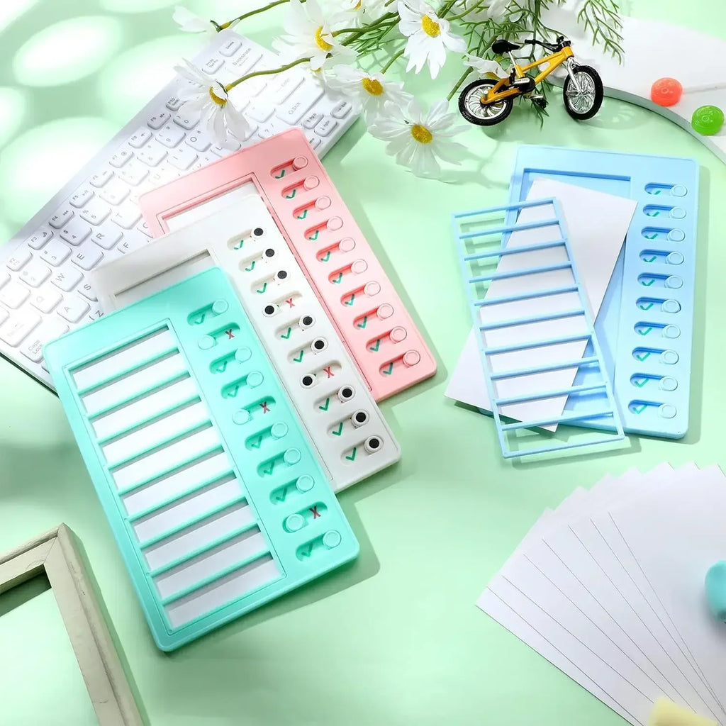 Kids Chore Chart with 10 Papers Chore Chart Plastic Checklist Board DIY To Do List  for Home Routine Planning Blank Paper