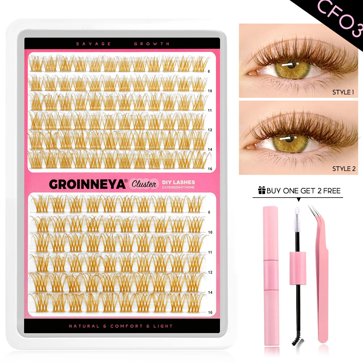 Lash Clusters Set DIY Lashes Extension Kit Individual Eyelash Extension Kit Full Set Lashes Kit with Lash Bond and Seal Makeup