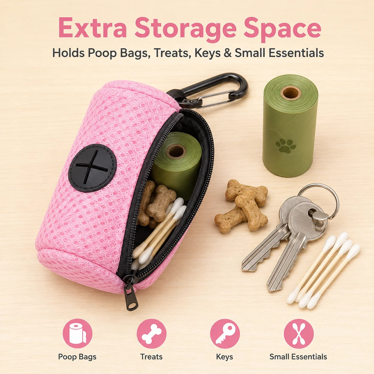 Dog Poop Bag Dispenser Hangingable Dog Poop Bag Holder Poo Bags Dispenser forDogs Walking Garbage Bags Dispensers Pet Supplies