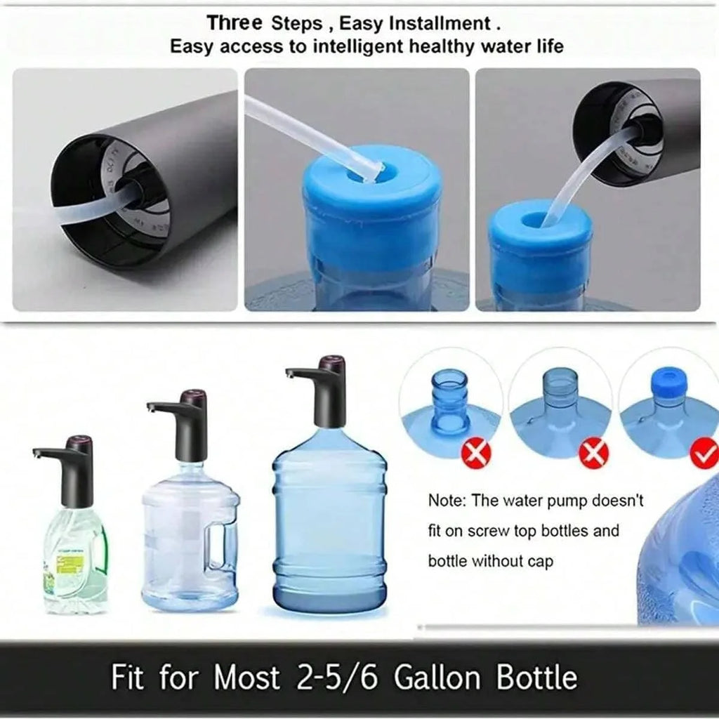 5 Gallon Water Dispenser: USB Rechargeable Kettle Pump-Portable, Automatic And Electric-For Home, Office And Outdoor Use.