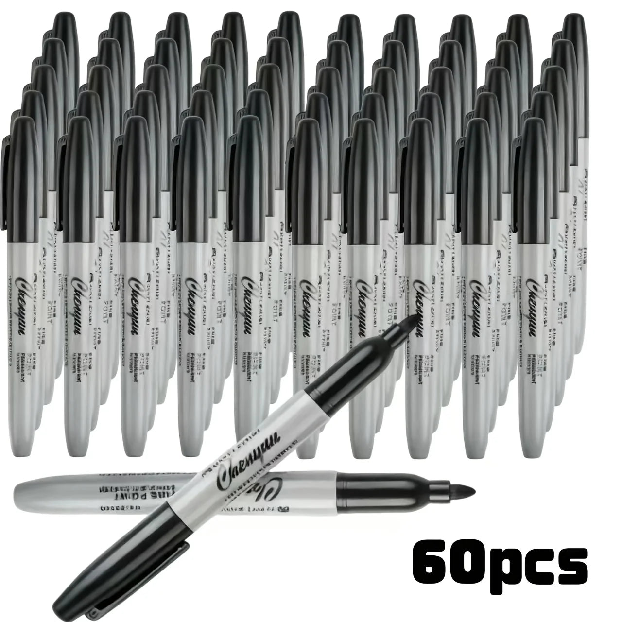 60pcs Fine Point Permanent Markers Pens, Perfect for Classroom, Office, Durable and Long-Lasting. No Suitable for Whiteboard