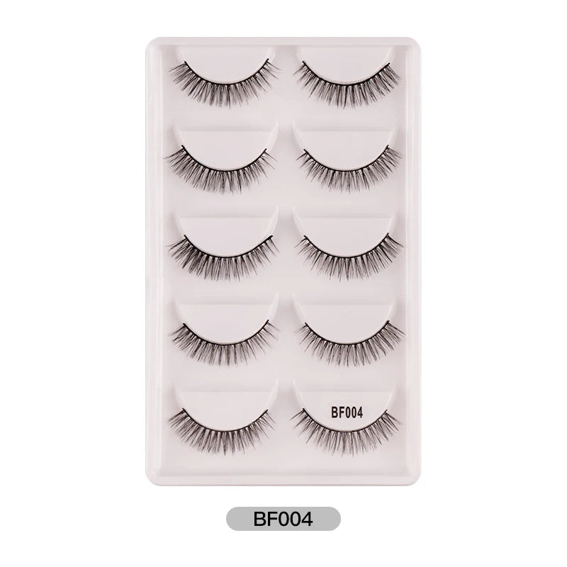 New 5Pairs Handmade 3d Mink Lashes Short False Eyelashes Cross Messy Dense Natural Eye Lashes Stage Makeup False Eyelashes E08