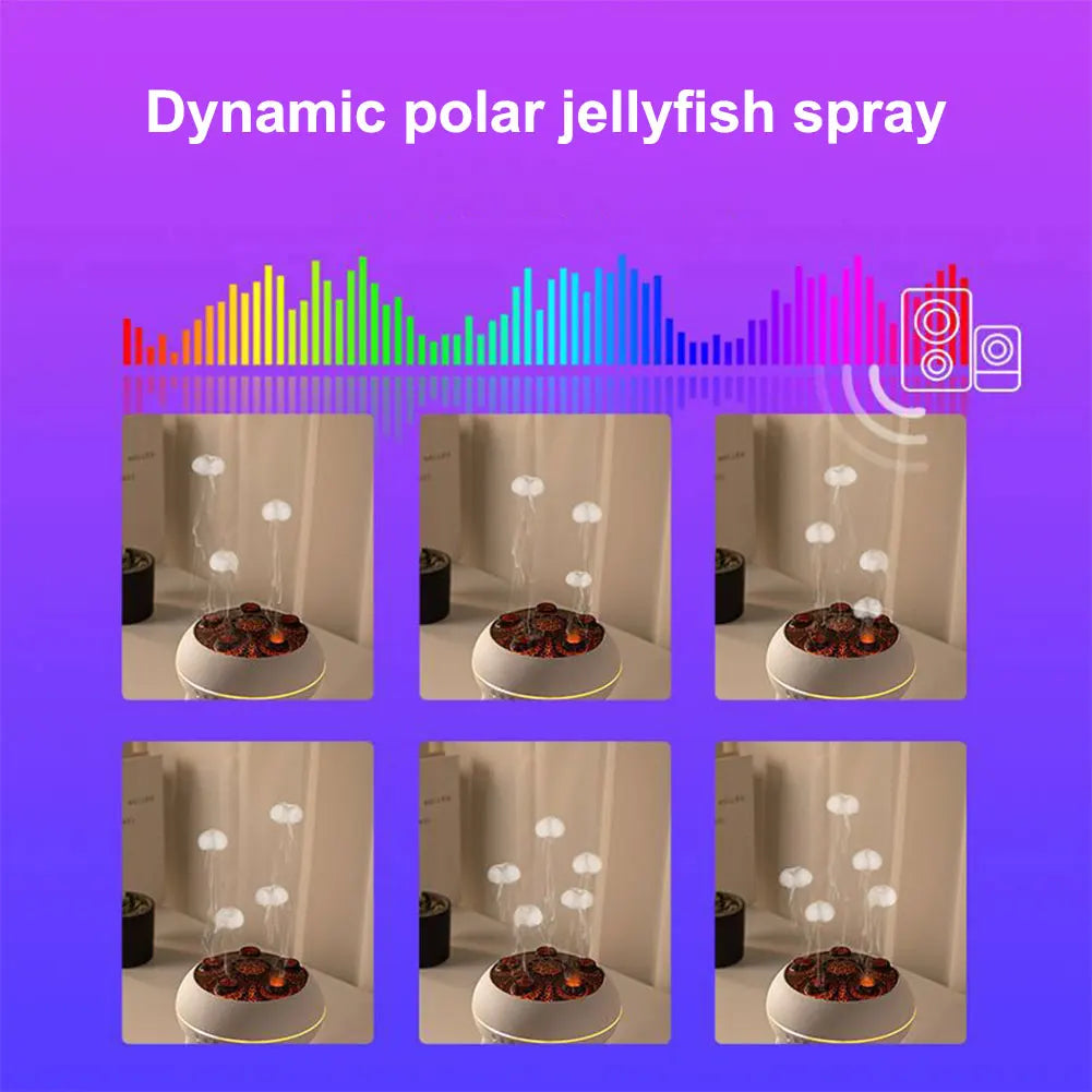 Dynamic Jellyfish Essential Oil Diffuser Remote Control Aromatherapy Diffuser with Colorful Night Lights Air Diffuser Humidifier