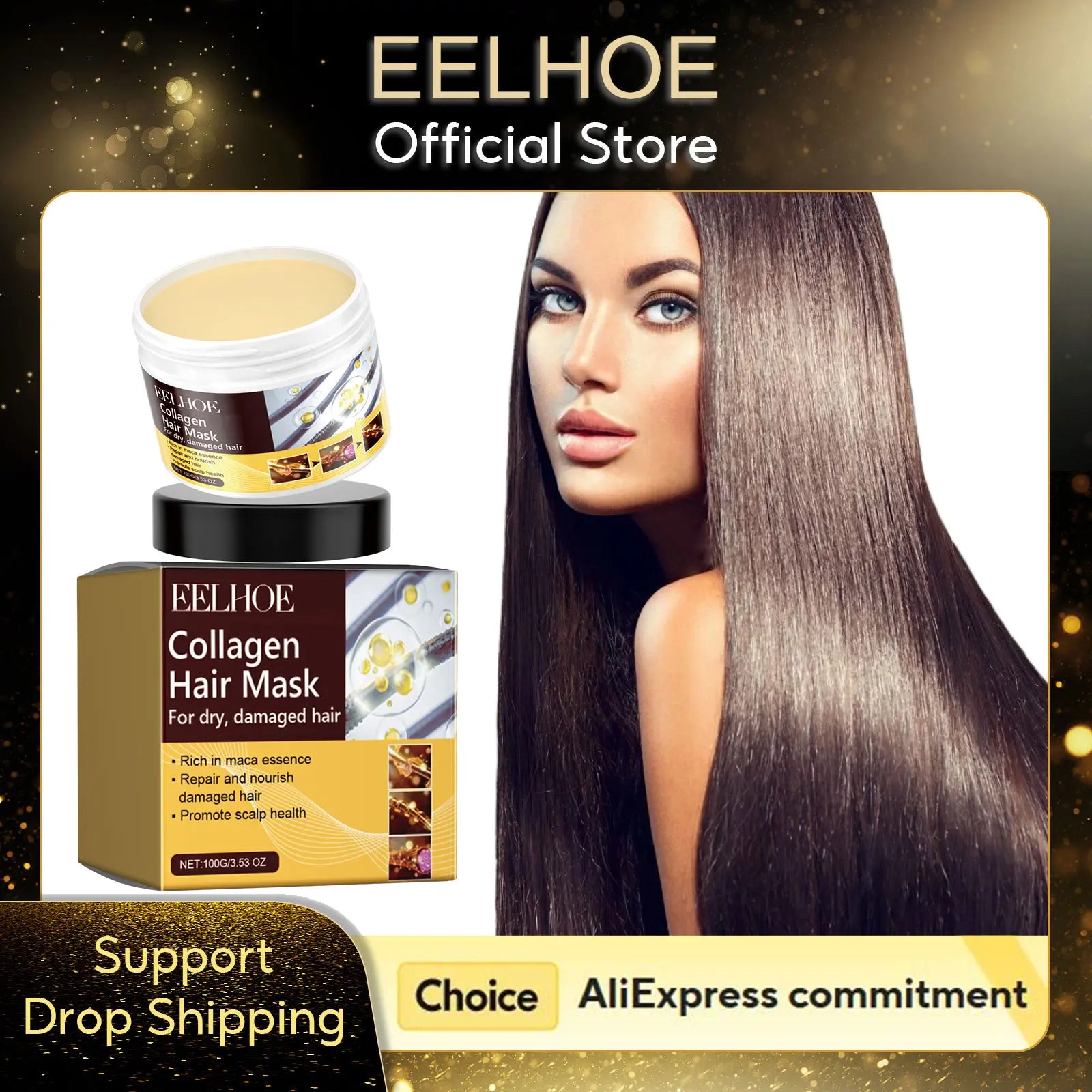 EELHOE Collagen Hair Mask Anti Hair Loss Treatment for Very Dry and Damaged Hair Repair Deep Conditioning Moisturizing Hair Mask