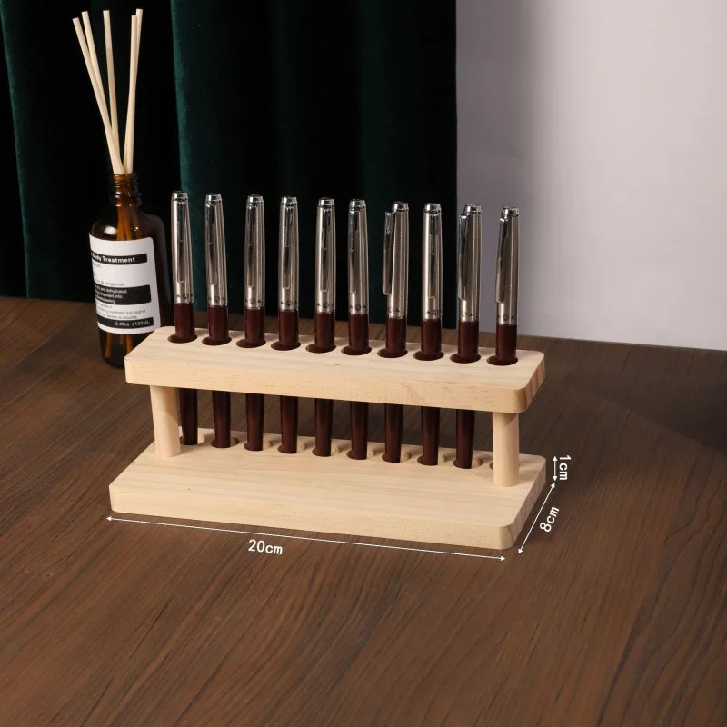 1PC Walnut Wood Multifunction Desk Organizer - Pen Holder, Phone Stand & Storage Solution for Office and School