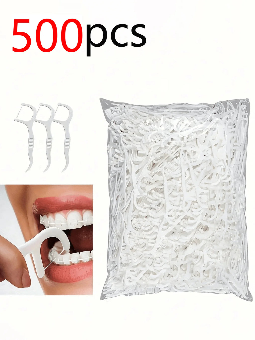 500/300/100/50pcs Dental Floss Combo Pack, Deep Cleaning Floss, Proper Oral Care, Disposable Portable Floss, Essential For Travel And Daily Use
