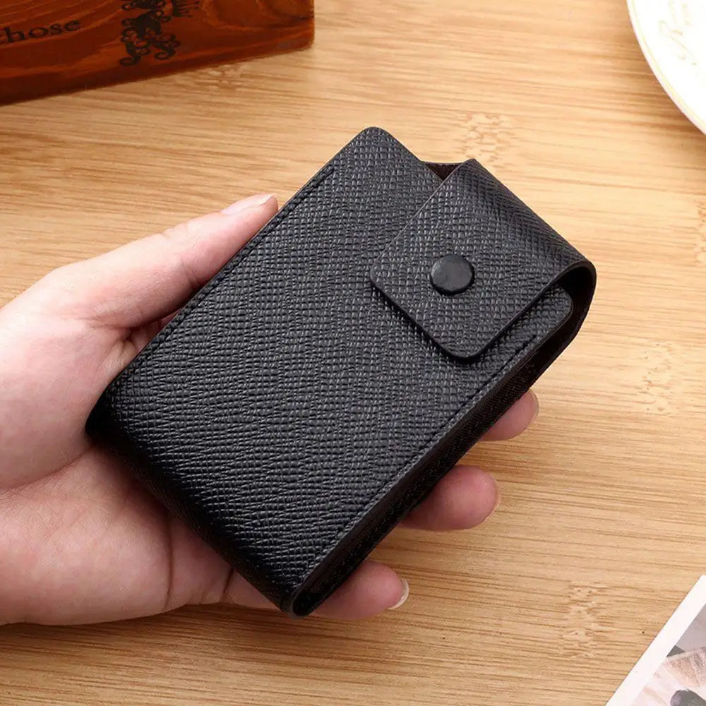 Multifunctional Card Sleeve Men's and Women's Genuine Leather Case Business ID Credit Card Wallet Holder  Pocket Organizer