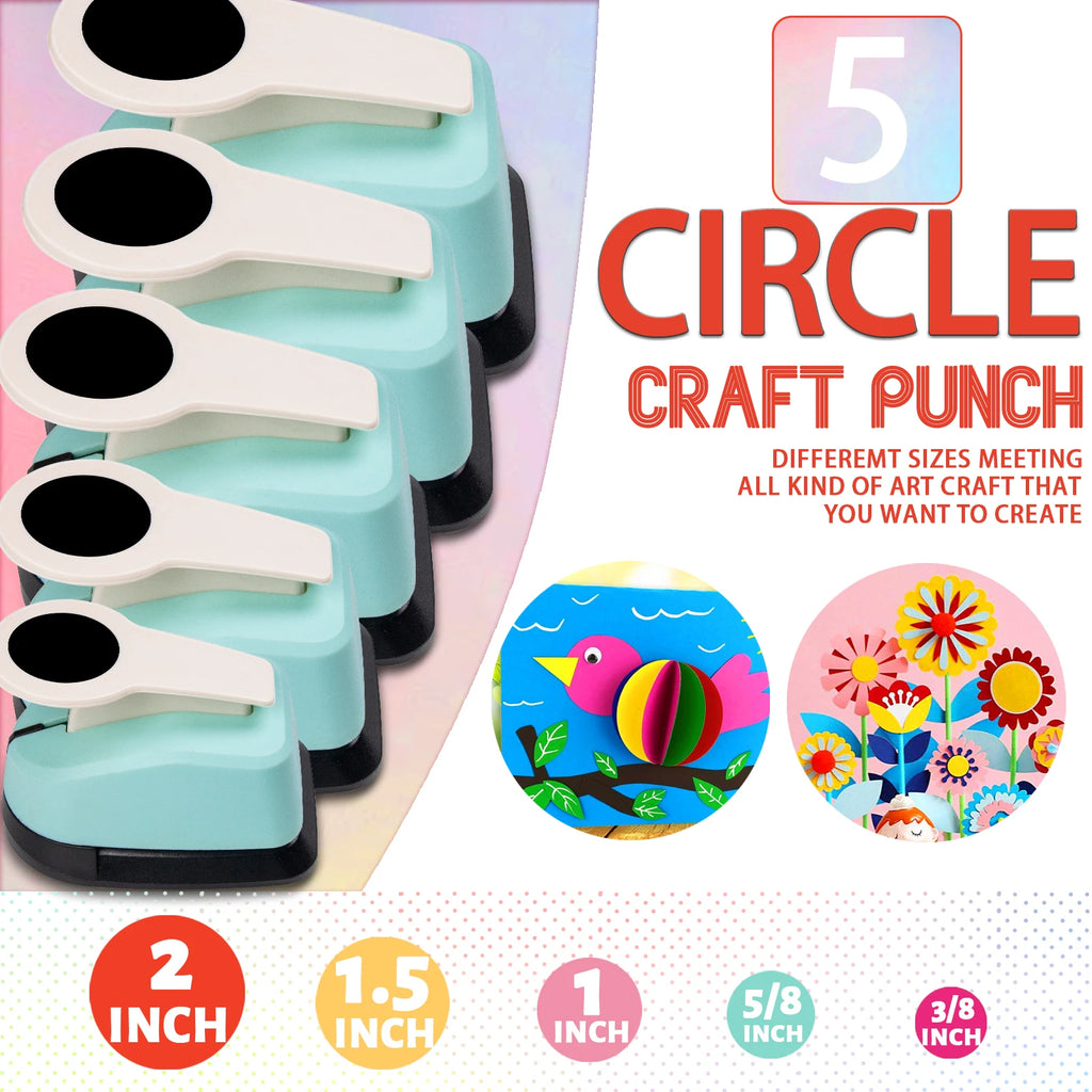 Circle Paper Hole Puncher Cutter Tool Set  2 1 inch 50mm 38mm 35mm 28mm 25mm 18mm 16mm 9mm for Paper Crafts Cardmaking Scrapbook