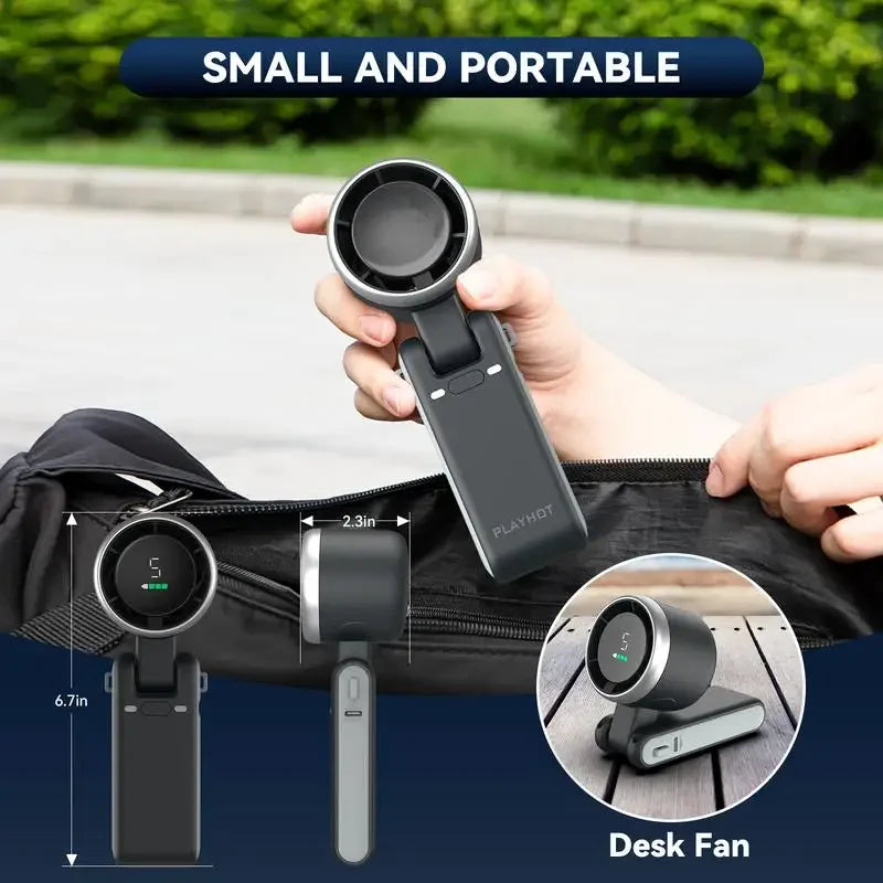 3-in-1 Fan, 5-speed, 3600mAh Rechargeable Lithium Battery, USB Charging, Travel Mini Fan
