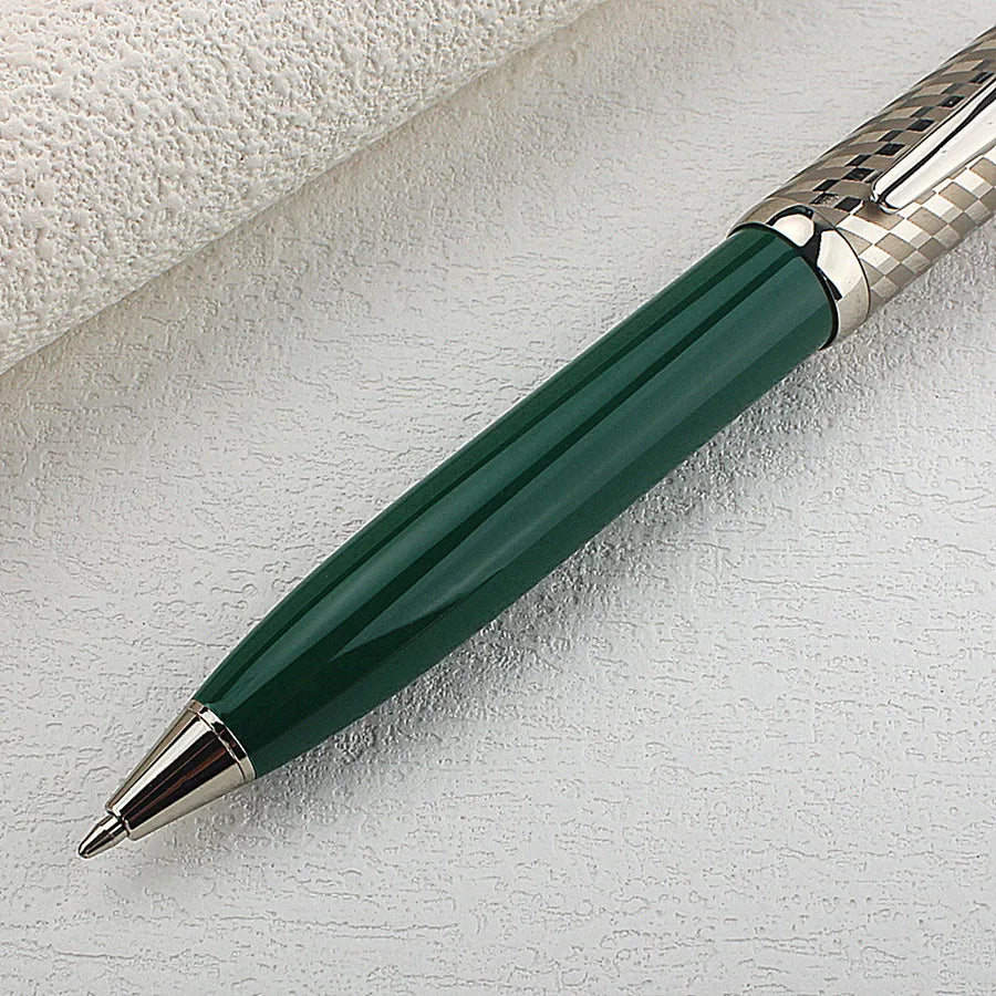 Ballpoint Pens Luxury Writing Stationery High Quality Silver Office Supplies Ink Smooth Rollerball Pen