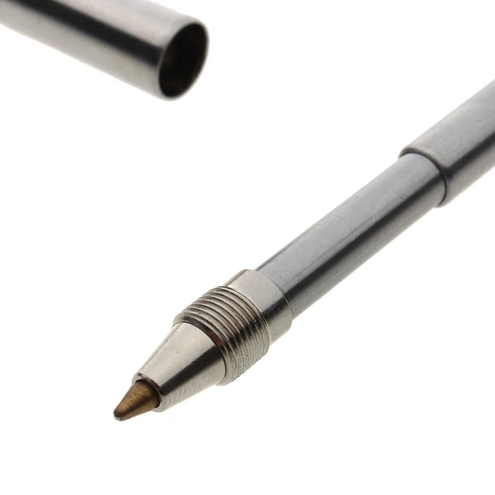 Portable Key Ring Ballpoint Pens Keychain Stainless Steel Telescopic Pen Keyring Telescoping Pen Tool Pendant Decor Gift