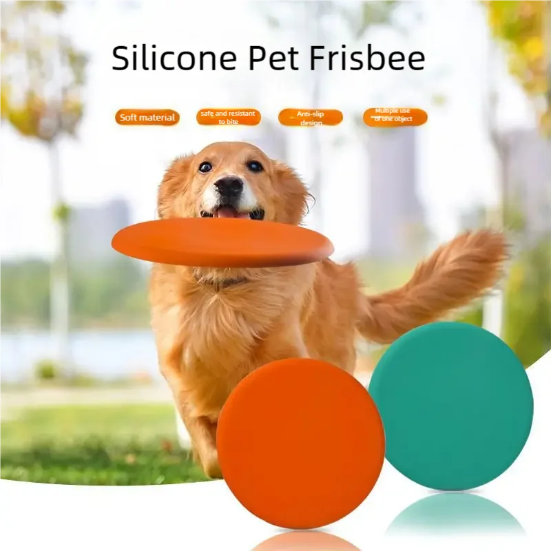 1pcs Funny Silicone Flying Saucer Dog Cat Toy Dog Game Flying Discs Resistant Chew Puppy Training Interactive Pet Supplies