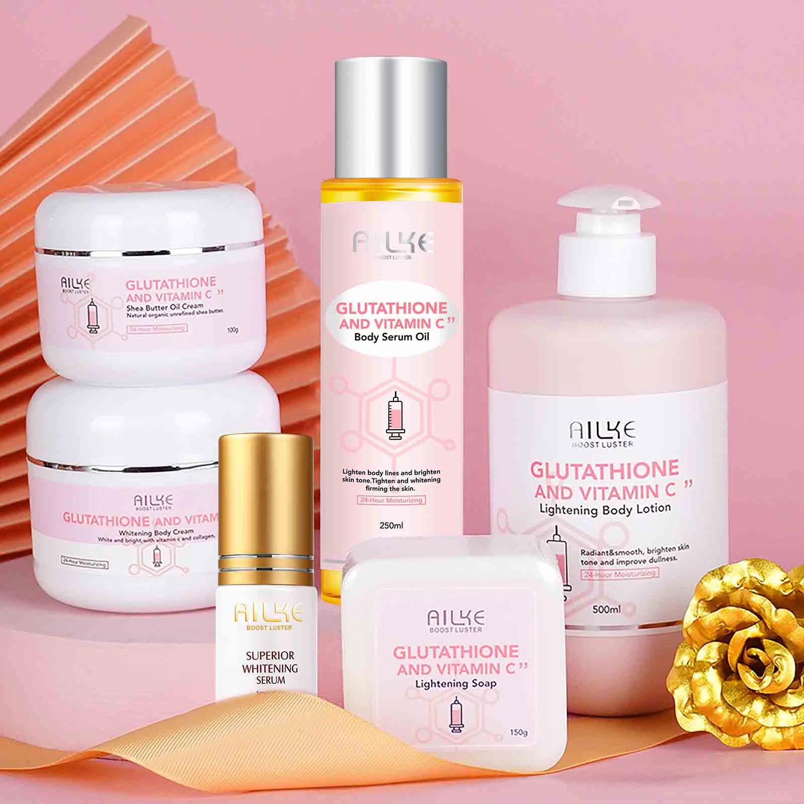 AILKE Whitening Skin Care Cream, Lightening Lotion, Remove Dark Spots With Glutathion, Shea Butter, Moisturizing Body Cream