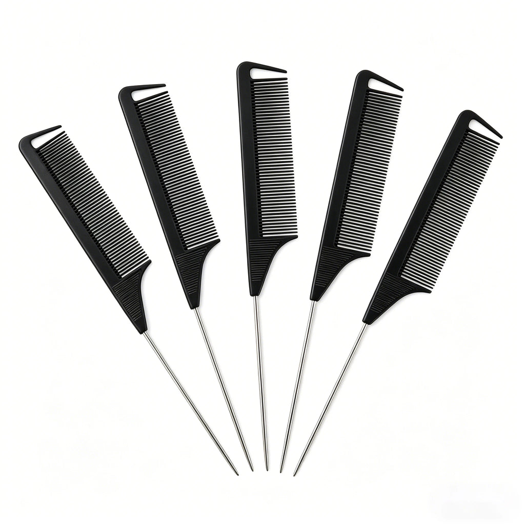 Pro Pointed Tail Salon Hairdressing Hair Styling Anti-static Comb Hair Brush Steel Needle Pin Rat Tail Combs Barber Accessories