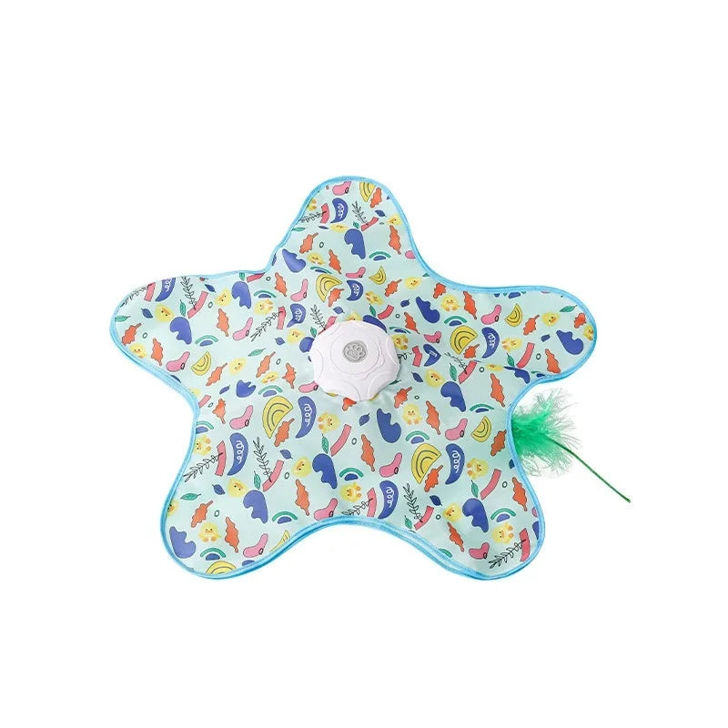Hot Cat Toys Interactive Hide and Seek Cat Toy with Mouse Squeaky Motion Activated Moving Concealed Feathers Kitten Teaser Toy