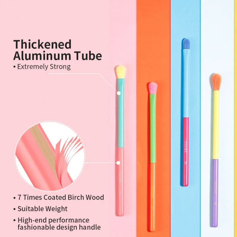 Docolor Eyes Makeup Brushes 15pcs Colorful Professional Eyebrow Eyeshadow Eyeliner Blending Makeup Brushes Set Eye Cosmetic Tool