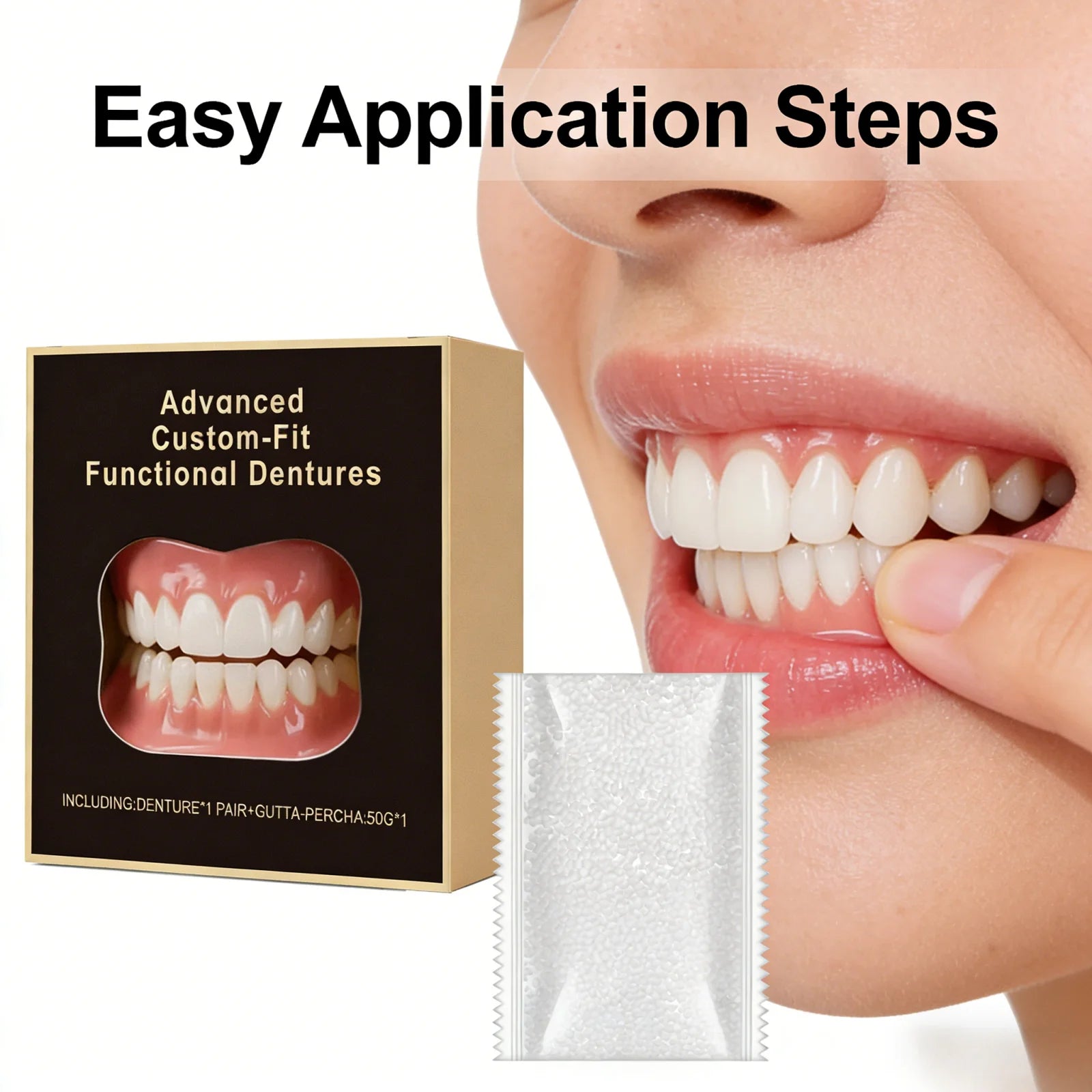 Natural Appearance Cosmetic Teeth Veneers Temporary Decorative Snap On Teeth Covers Portable Beauty Teeth Accessory for Wedding Party Makeup Photo Shooting