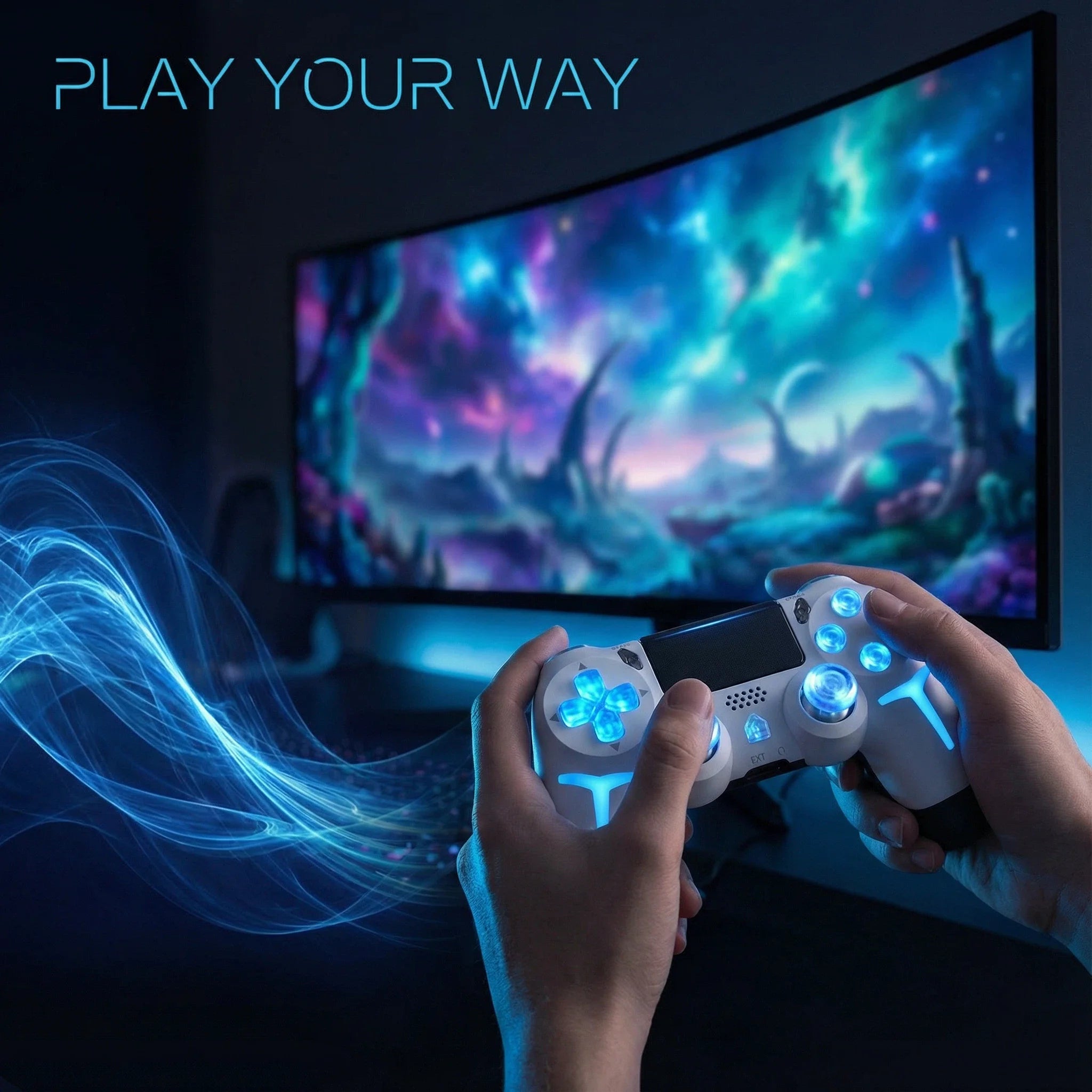 GAMINJA Wireless Gamepad Controller 6-Axis Gyro Dual Vibration Game Handle for PS4 PS3 PC Windows 10 8 7 Joystick Computer Game Accessories