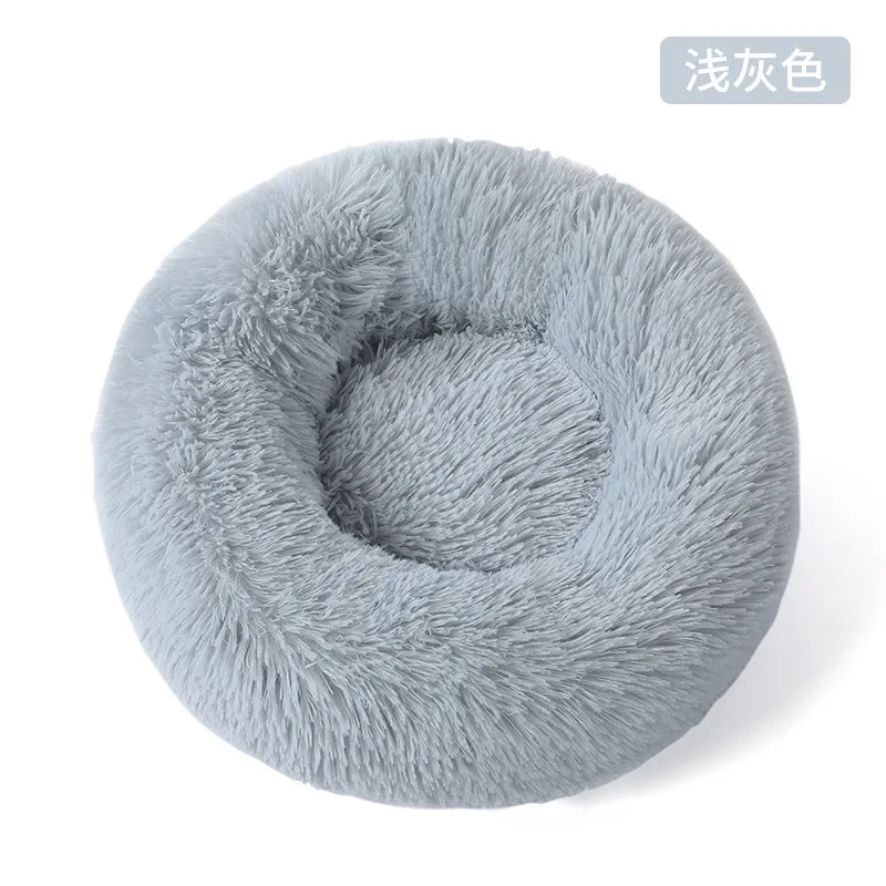 Round Dog Bed Winter Warm Cat Bed Plush Basket for Dog Washable Pet Bed for Small Medium Large Dog Sofa Cat