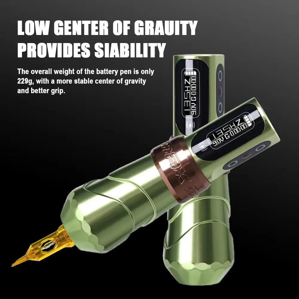 New Professional Tattoo Pen Max Wireless Tattoo Machine with 2Battery Permanent LCD Display Makeup Rotary Tattoo Pen