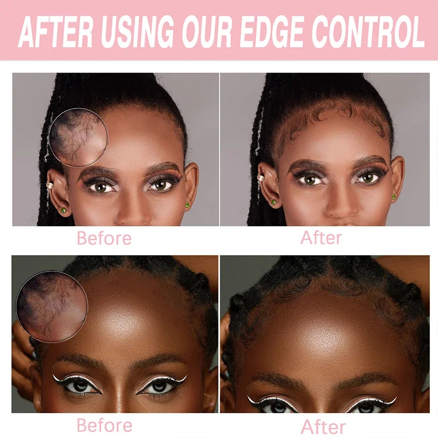 GOIPLE 30g Women Edge Control Wax Kit Non-Greasy Styling Gel Small Size Long Lasting Slick Flyaways Hairline Gel with Brush Kit