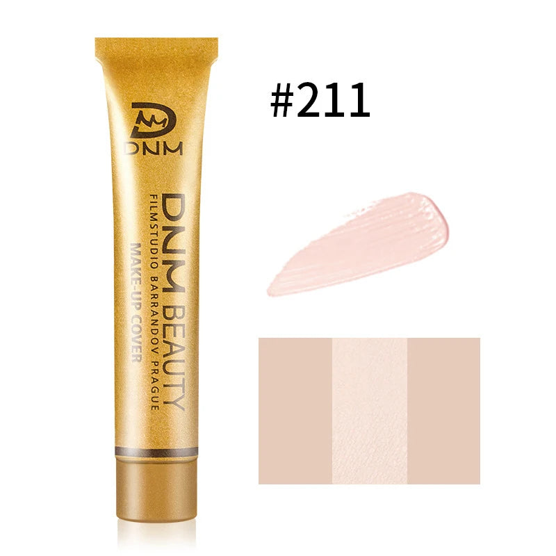 Gold Tube Full Coverage Concealer,Face High Coverage Foundation Cream For Dark Circles Tattoos Freckles Redness,Even Skin Tone
