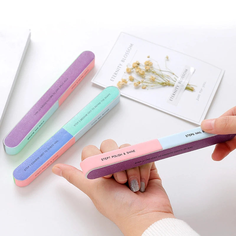Multi Surface Printed Nail Polishing File 7 Sides Manicure Strip Professional Salon DIY Gel Nail Wholesale Supply