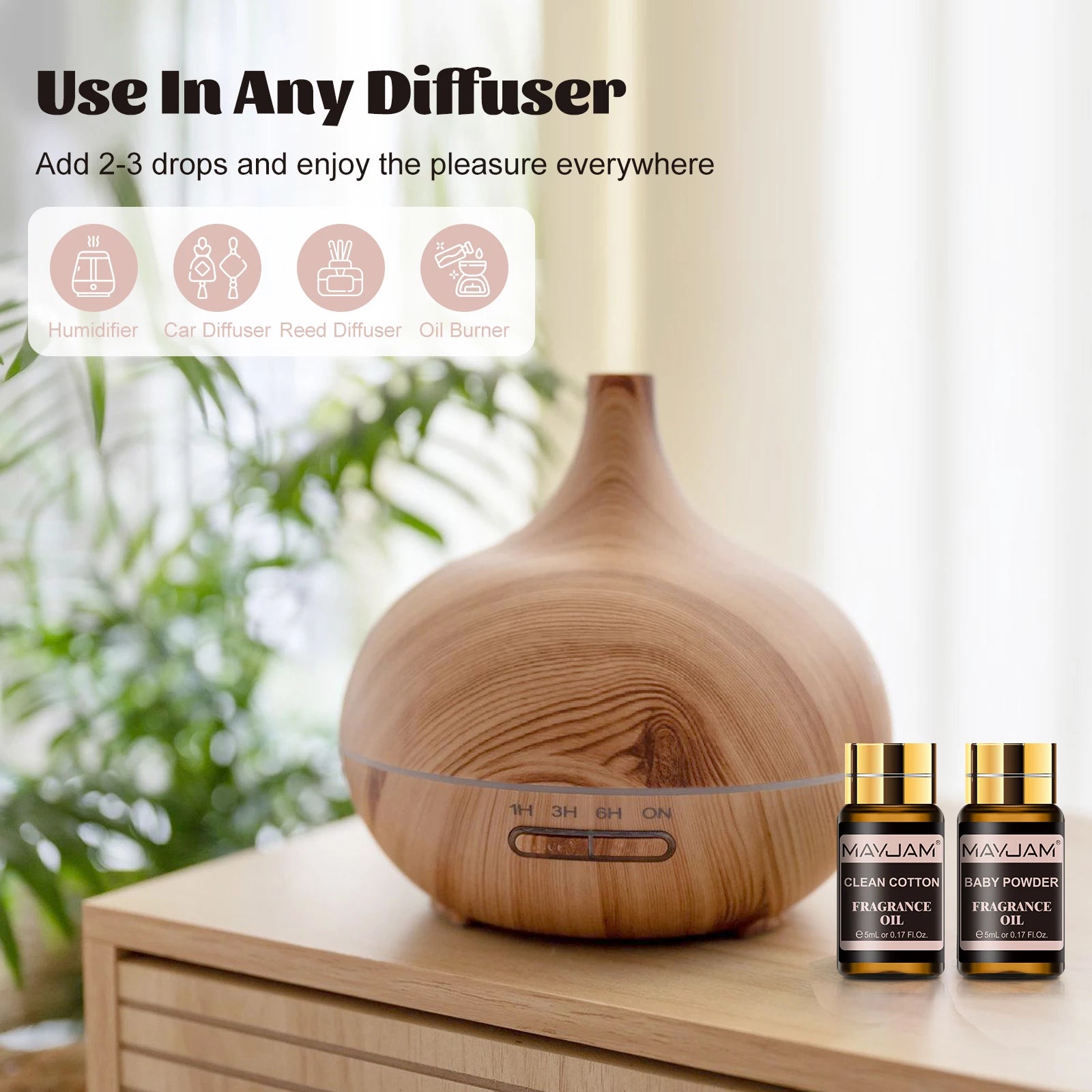 MAYJAM Fragrance Oils Kit 20pcs/set Coconut & Vanilla White Musk Watermelon Strawberry Oil for Humidifier Diffuser Candle Making