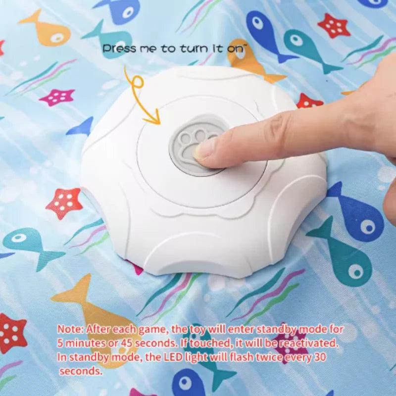 Hot Cat Toys Interactive Hide and Seek Cat Toy with Mouse Squeaky Motion Activated Moving Concealed Feathers Kitten Teaser Toy