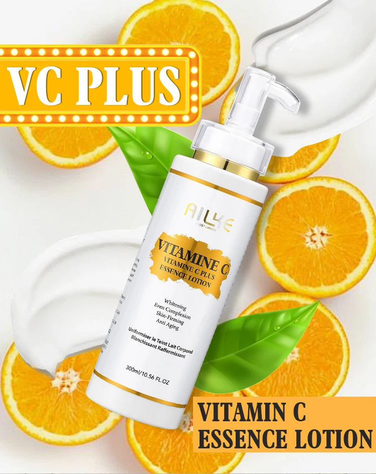 AILKE Lightening Body Cream, With Vitamin C, Hyaluronic Acid, Shea Butter, Reduce Black Spots, Even Skin Tone, Hydration Lotion
