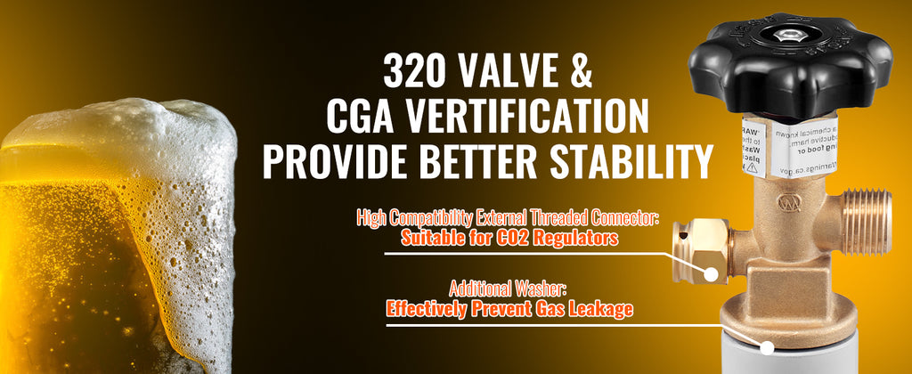 SucceBuy 5 Lbs CO2 Tank Aluminum Gas Cylinder Brand New CO2 Cylinder with Gray Spray Coating CO2 Tank with CGA320 Valve