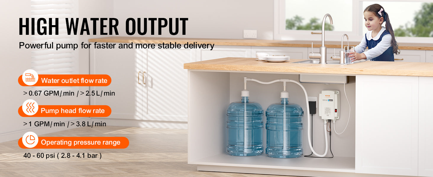 SucceBuy 2x5Gal Bottled Water Dispenser Pump System Dispensing System Auto Electric Water Dispenser Double-Pipe Water Jug Pump